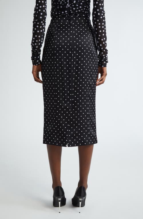 Shop Dolce & Gabbana Dolce&gabbana Polka Dot Stretch Silk Pencil Skirt In Hnzpw Pois Picc 0 5 F.nero