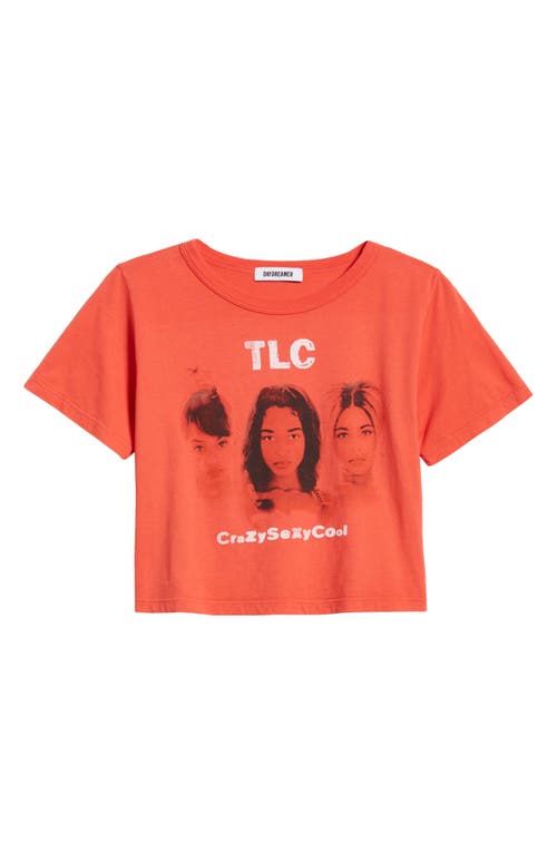 Shop Daydreamer Tlc Crazysexycool Cotton Graphic Crop T-shirt In Vintage Red