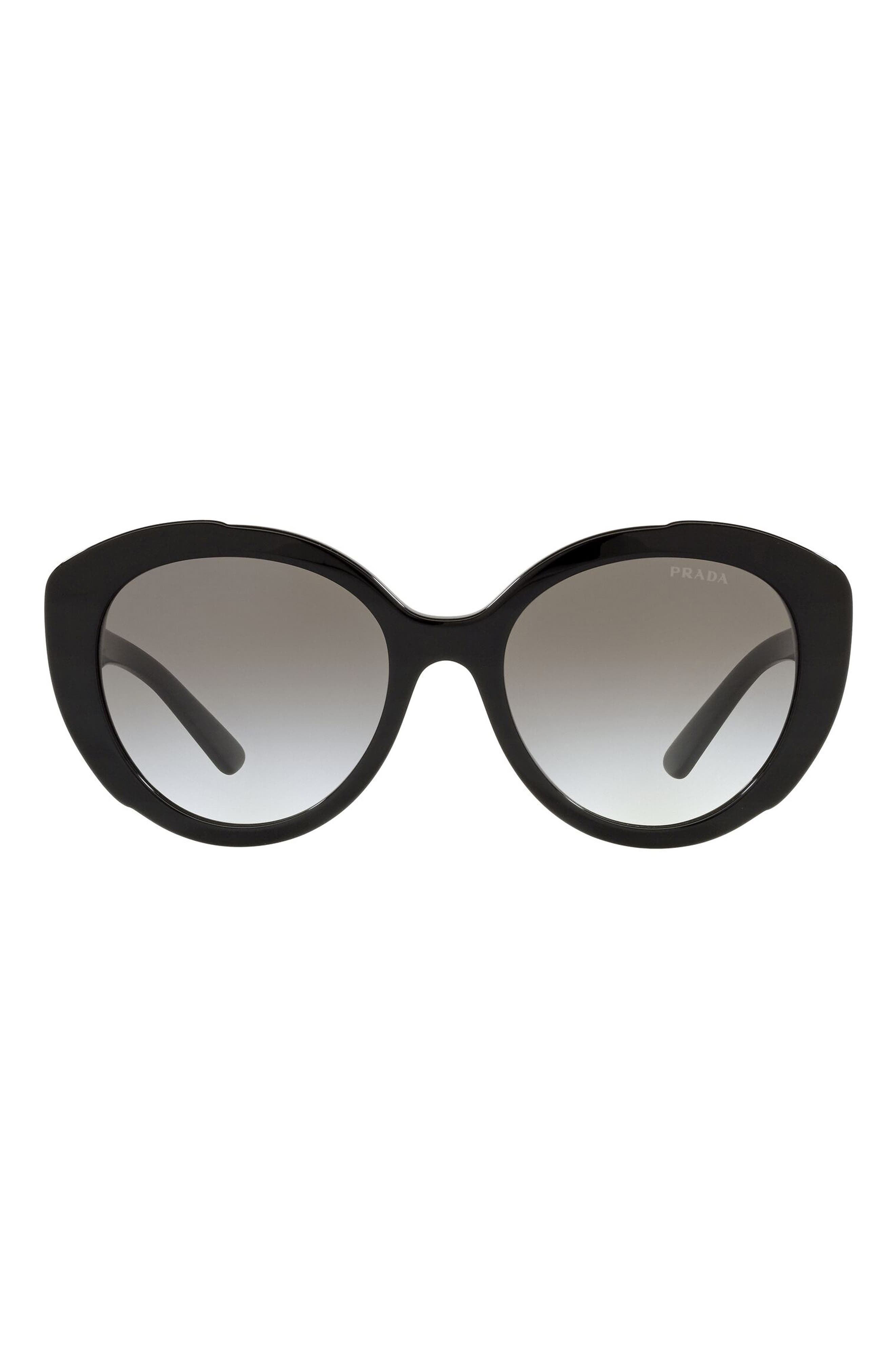 Prada 56mm Cat Eye Sunglasses in Black/Grey Gradient at Nordstrom
