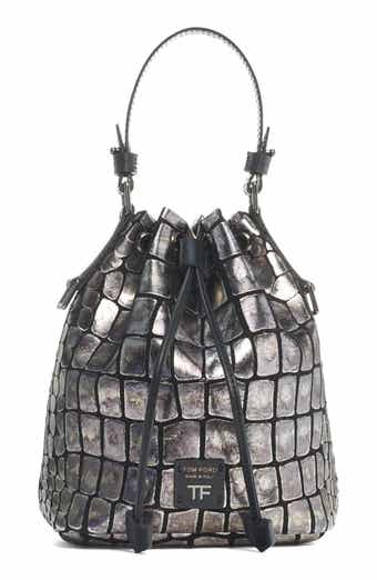 AUTH NWT Strathberry Lana Osette Midi Black Leather Top Handle Bucket Bag