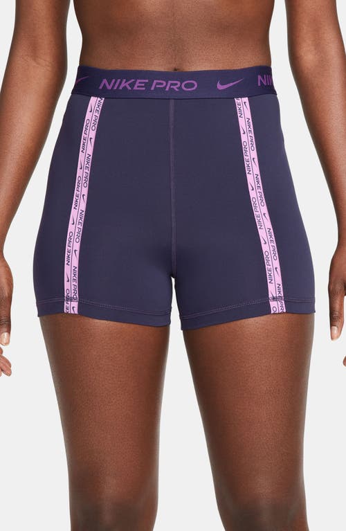 Shop Nike Dri-fit High Waist 3-inch Shorts In Purple Ink/purple Cosmos