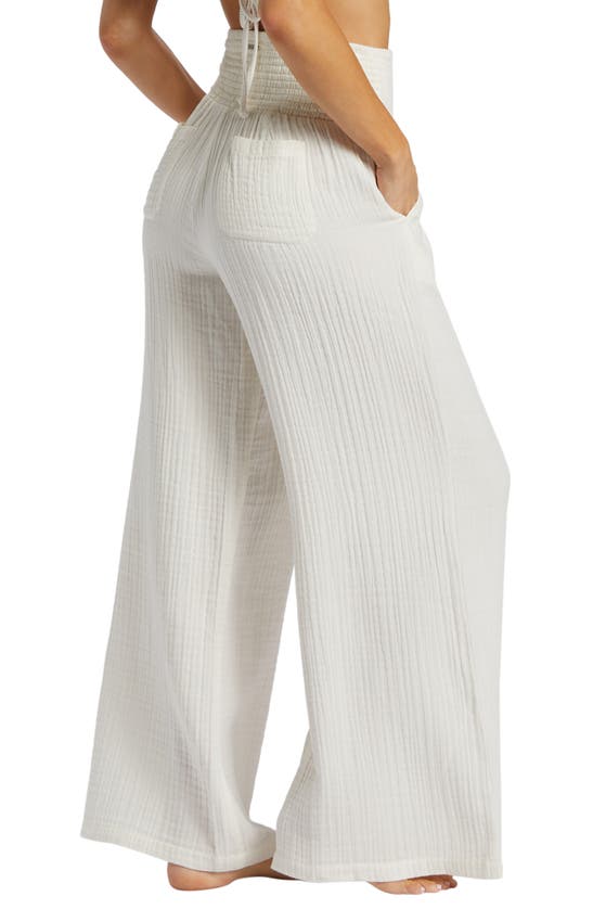 Shop Billabong New Waves Wide Leg Cotton Gauze Pants In Salt Crystal