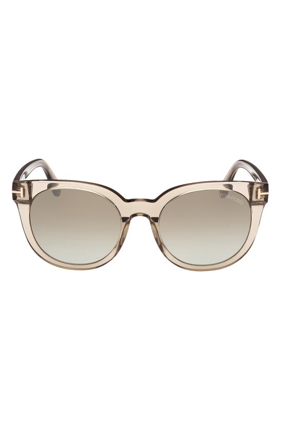 Shop Tom Ford Moira 53mm Gradient Butterfly Sunglasses In Transparent Oyster/ Brown Blue