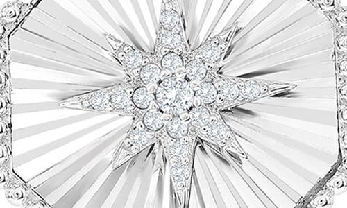 Simona Octagon Cubic Zirconia Star Pendant Necklace In Silver