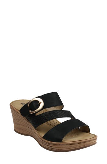 Good Choice New York Odalis Platform Wedge Slide Sandal In Black