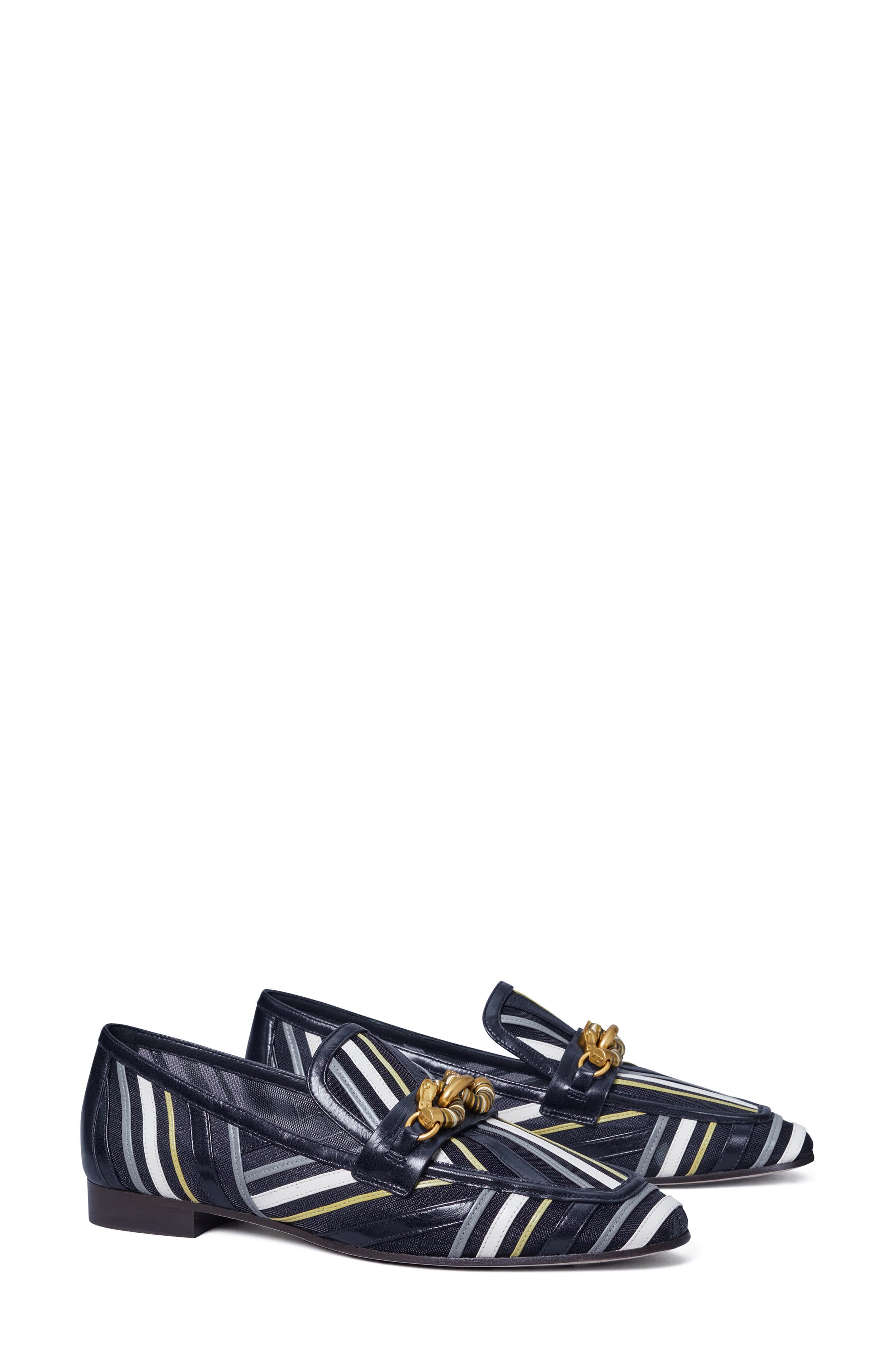 TORY BURCH Jessa Stripe Mesh Loafer, Main, color, PERFECT NAVY / MULTI