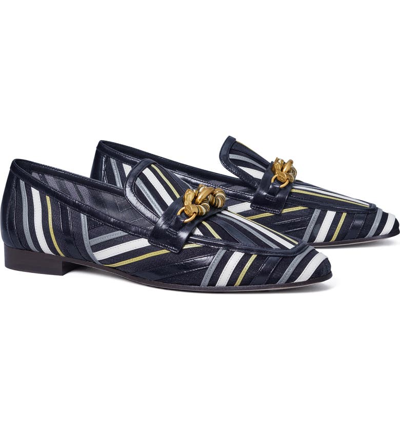 TORY BURCH Jessa Stripe Mesh Loafer, Main, color, PERFECT NAVY / MULTI
