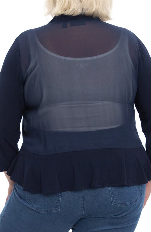 NINA LEONARD NINA LEONARD RUFFLE TRIM BOLERO CARDIGAN (PLUS SIZE 
