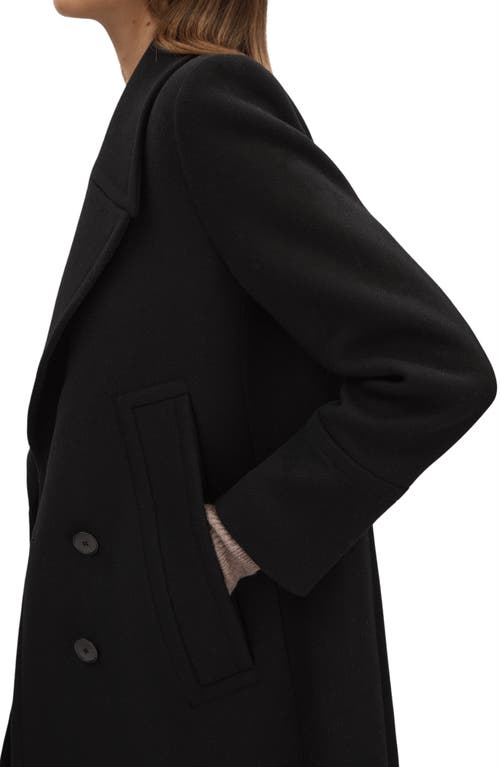 Shop Reiss Katia Wool Blend Felt Coat In Black