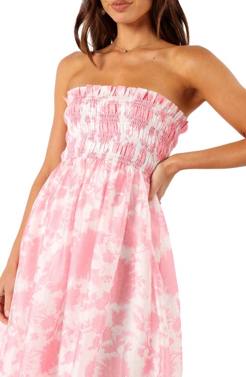 Petal And Pup Petal & Pup Carter Floral Strapless Midi Dress In Pink