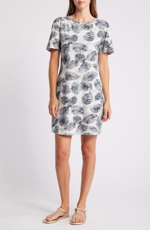 NZT by NIC+ZOE Falling Palms T-Shirt Dress in Grey Multi 