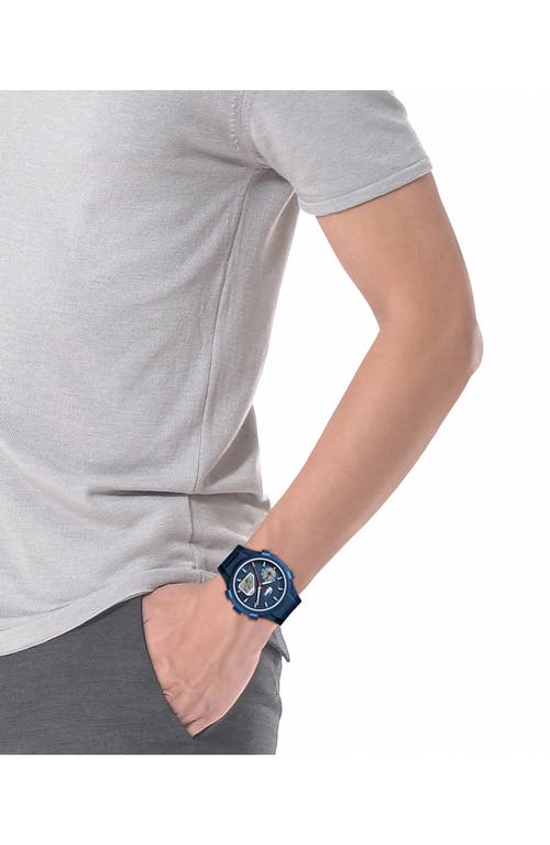 Shop Lacoste Lc33 Silicone Strap Watch, 43.75mm In Blue