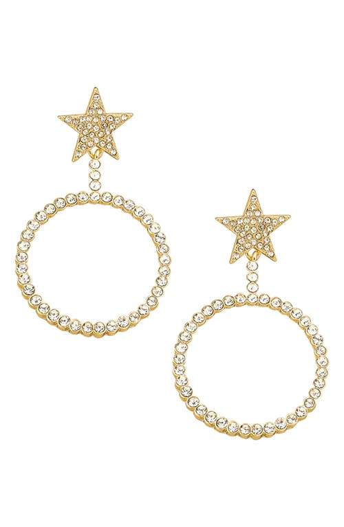 Ettika Crystal Circle Star Drop Earrings in Gold at Nordstrom