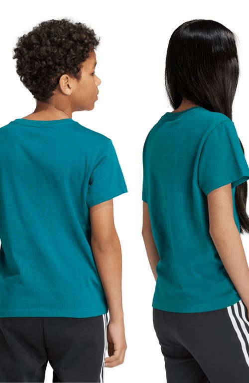 Shop Adidas Originals Adidas Kid's Trefoil Cotton Graphic T-shirt In Legacy Teal