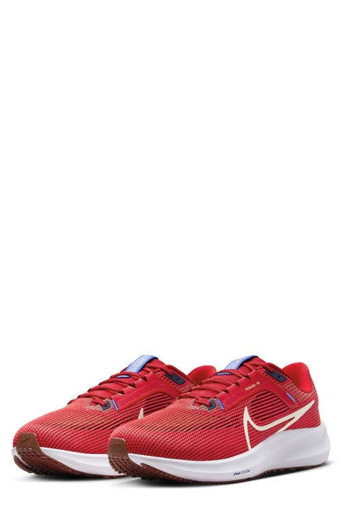 Shop Nike Air Zoom Pegasus 40 Running Shoe In Red/sea Glass/navy