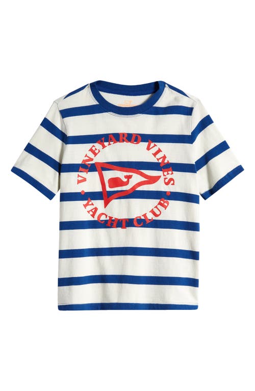 vineyard vines Kids' Stripe Yacht Club Graphic T-Shirt Marshmallow/Bluebay at