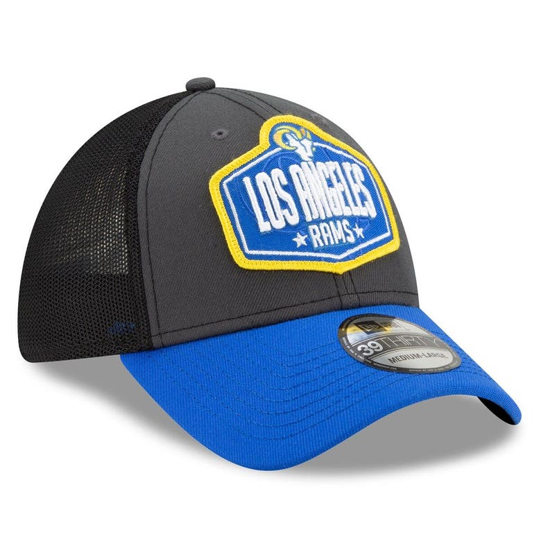 New Era Los Angeles Rams 2021 Draft 39thirty Cap In Graphite/black