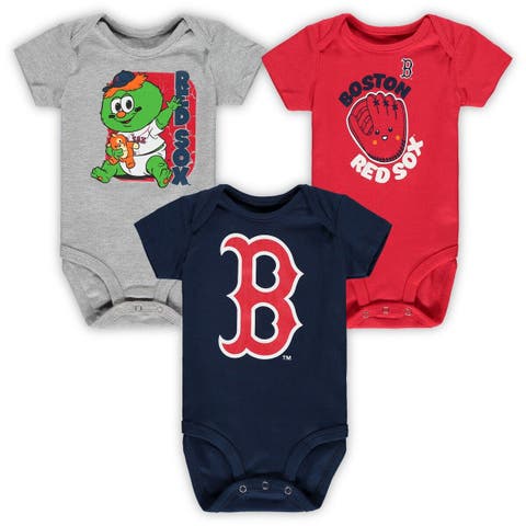 Infant Navy/Red/Heathered Gray Boston Red Sox Change Up 3-Pack Bodysuit Set