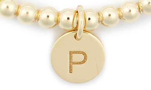 Meshmerise Initial Charm Ball Stretch Bracelet In Yellow-p