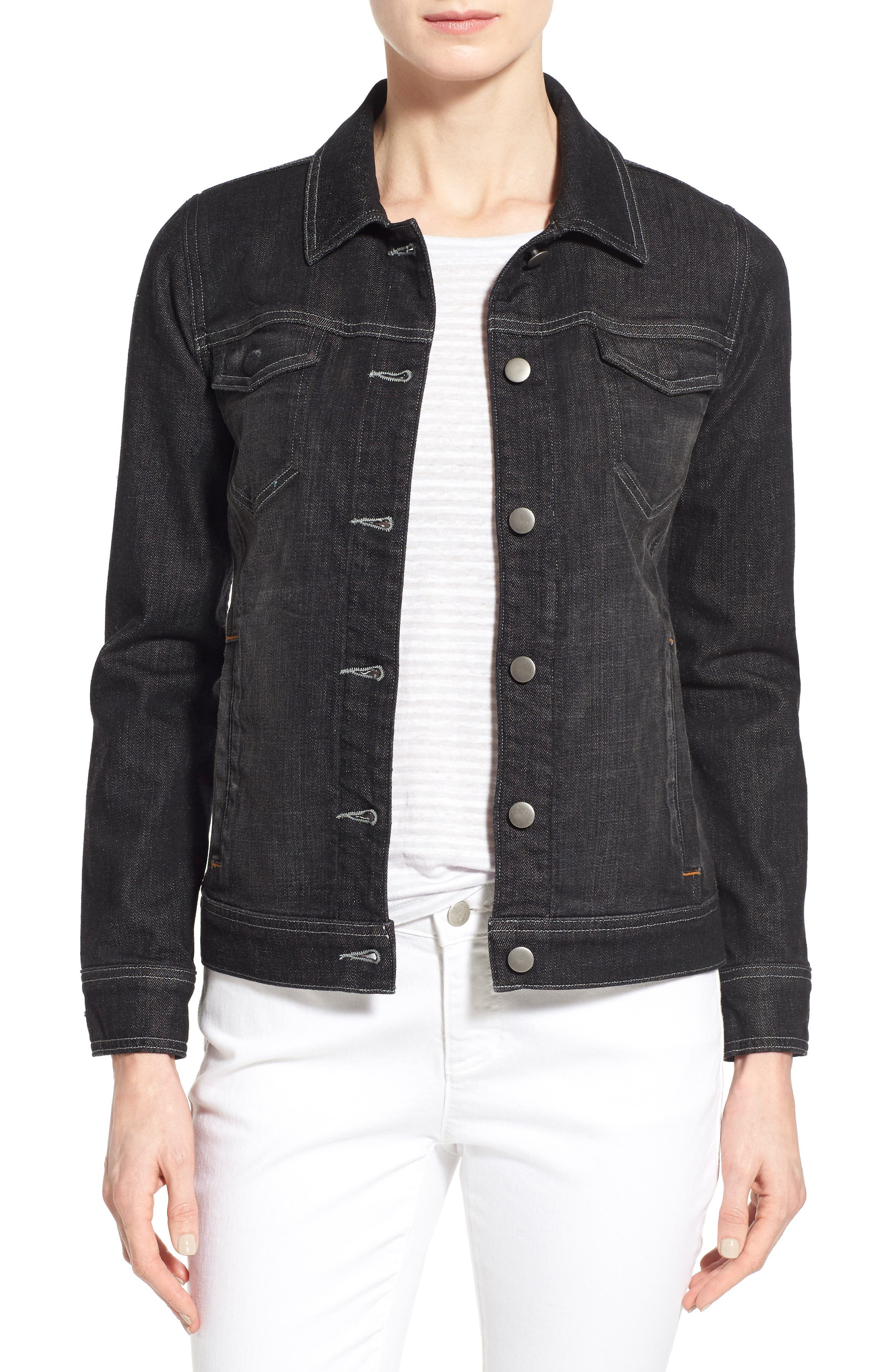 Eileen Fisher Denim Classic Collar Jacket (Regular & Petite) | Nordstrom