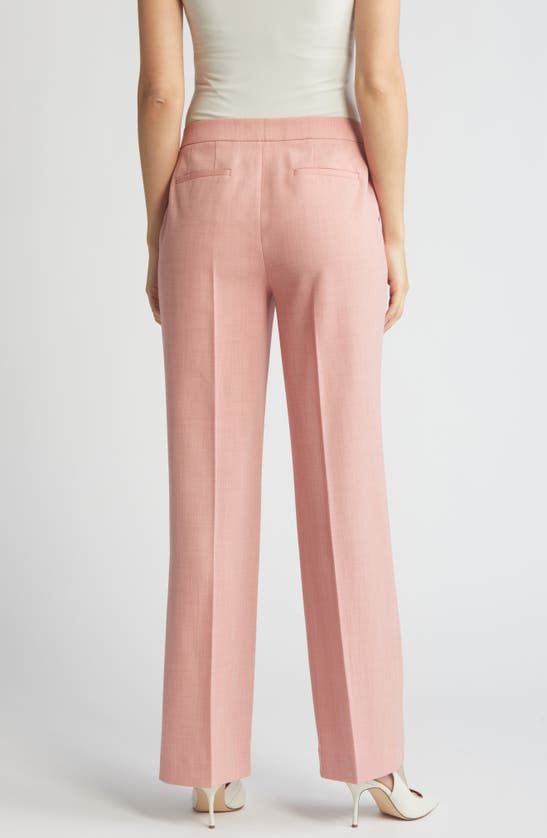 Shop Anne Klein Extended Tab Straight Leg Pants In Red Pear/ Bright White