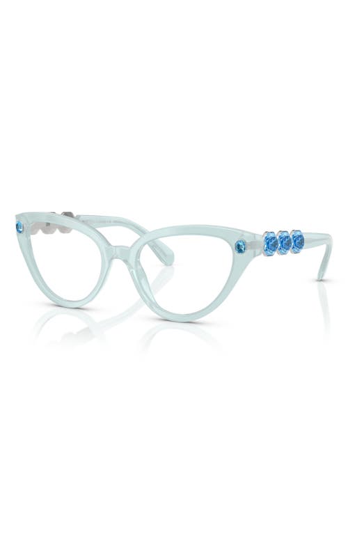 Swarovski 53mm Cat Eye Optical Glasses In Blue White