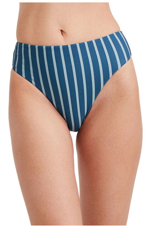 Shop Au Naturel By Gottex Solid Reversible High Leg High Waist Swim Bottom In Dusk Blue