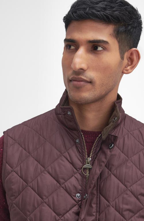 Shop Barbour New Lowerdale Quilted Gilet Vest In Winter Blackberry