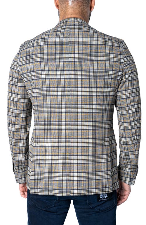 Shop Maceoo Descartes Unconstructed Plaid Coted Ivoire Yellow Blazer