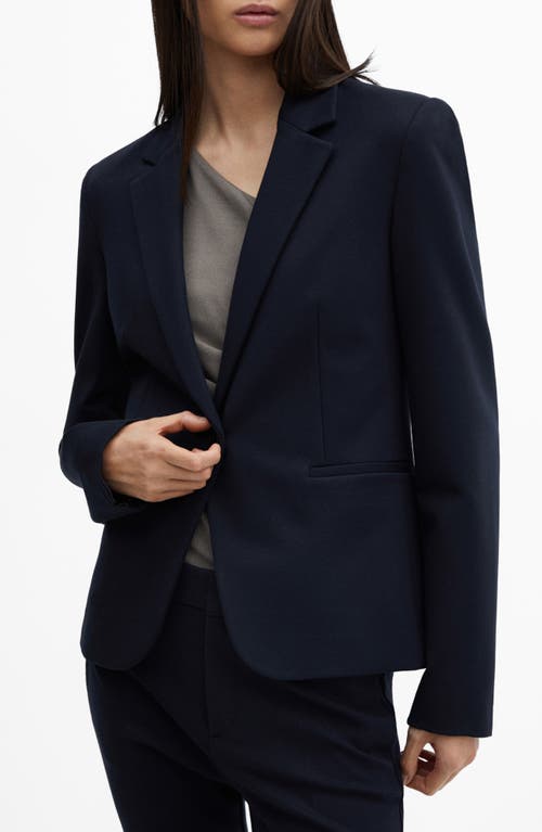 Fitted Suit Blazer in Dark Navy