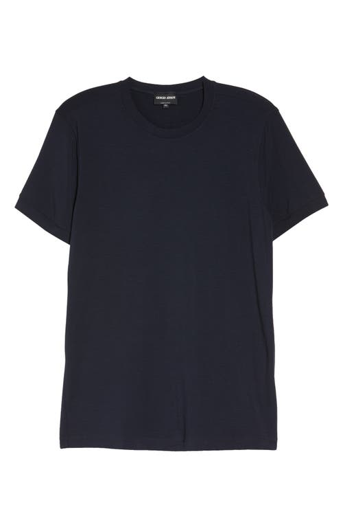 Giorgio Armani Crewneck T-Shirt in Solid Blue Navy