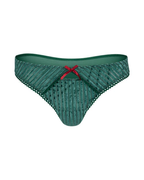 Shop Adore Me Evie Thong Panties In Dark Green