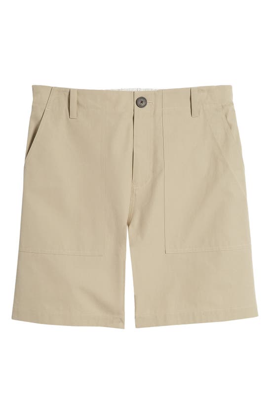 Shop Frame Patch Cotton Traveler Shorts In Dark Beige