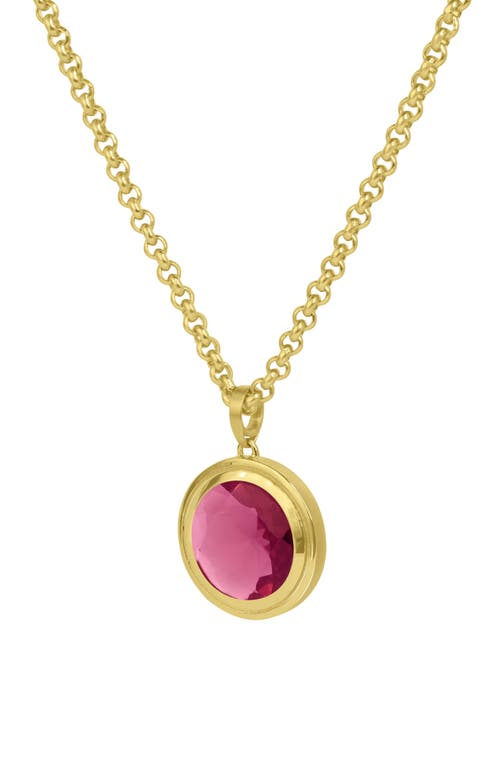 Dean Davidson Lab Created Pink Tourmaline Signet Pendant Necklace in Vivid Pink/Gold at Nordstrom