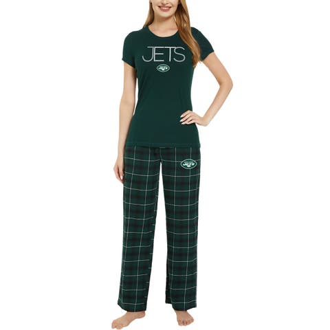 Women's Concepts Sport Green/Black New York Jets Arctic T-Shirt & Flannel Pants Sleep Set