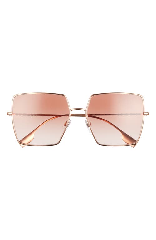 Burberry 58mm Square Sunglasses In Rose Gold/gradient Pink