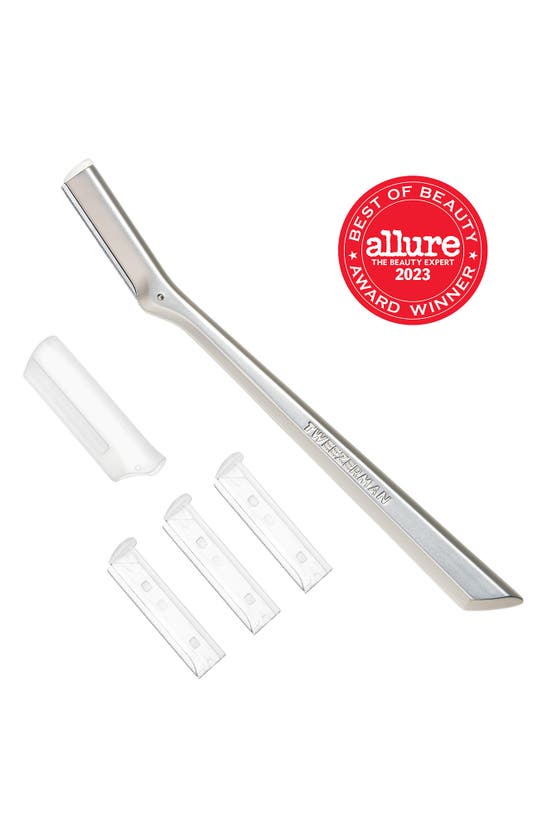 Shop Tweezerman Facial Razor In Silver