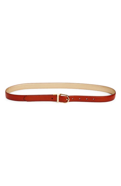 Nordstrom Nora Reversible Metallic Leather Belt In Cognac- Gold