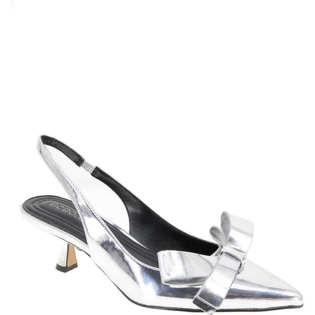 Bcbgeneration Kasiva Singback Kitten Heel Pump In Silver