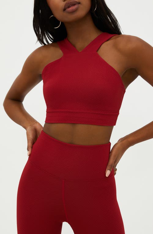 Shop Beach Riot Adia Crop Tank In Rio Red Waffle