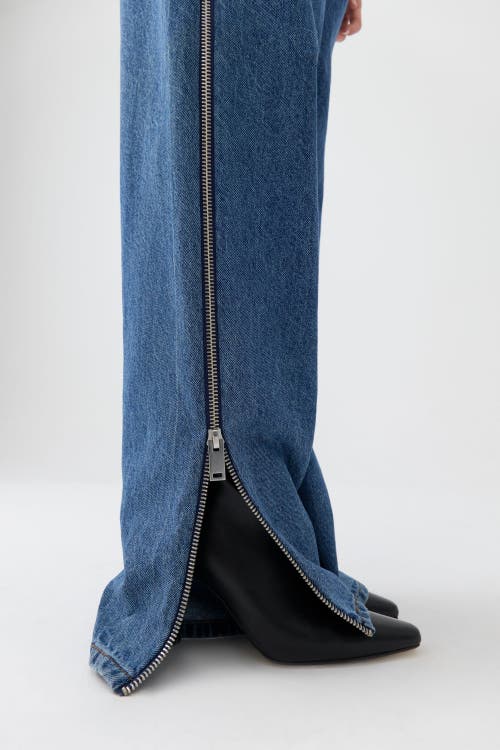 Shop Nocturne Boyfriend Jeans With Side Combination Zipper In Blue