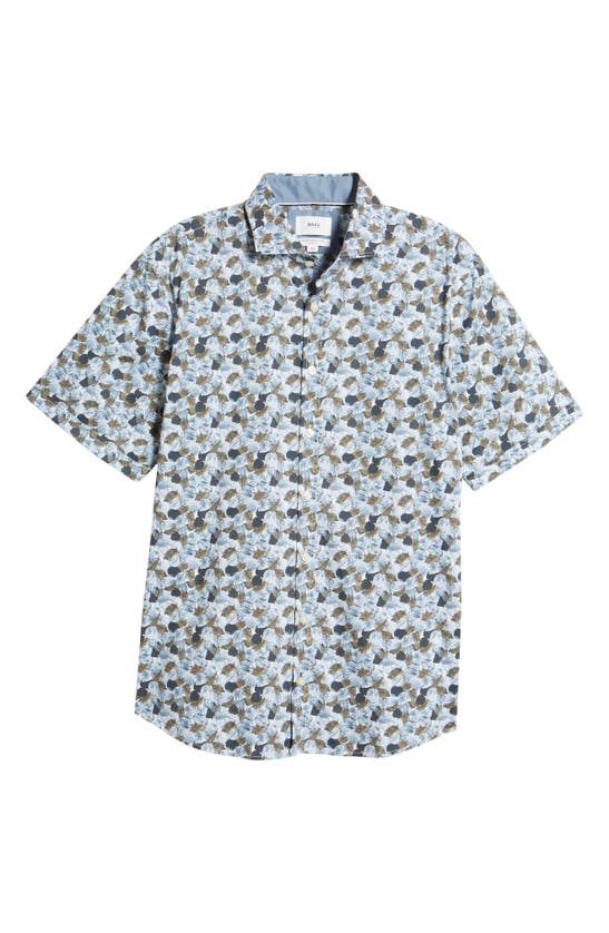 Brax Hardy Floral Stretch Short Sleeve Button-up Shirt In Muscat