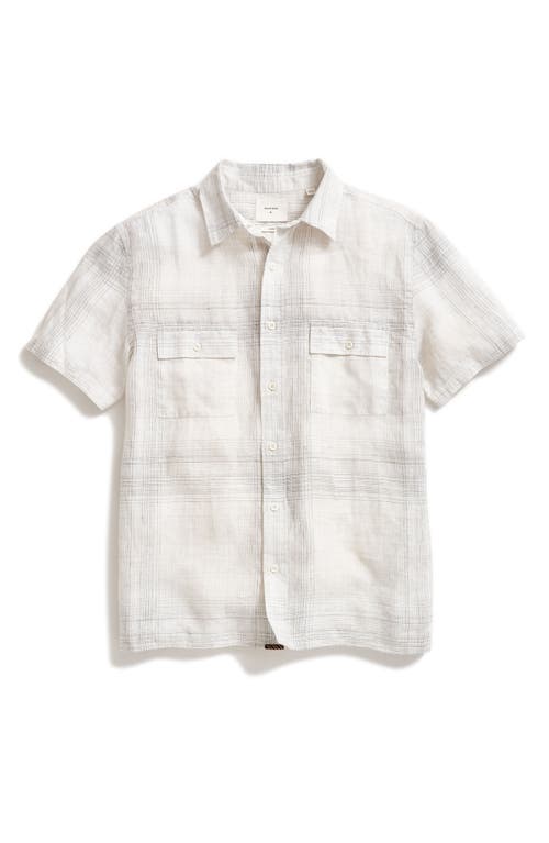 Billy Reid Banks Line Plaid Linen Button-Up Shirt White/Multi at Nordstrom,