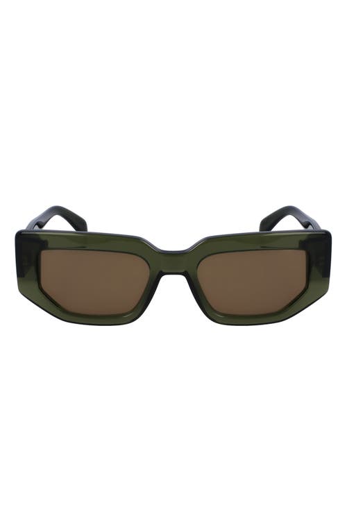Paul Smith Kennet 54mm Rectangular Sunglasses In Dark Olive