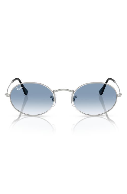 Shop Ray Ban Ray-ban 51mm Gradient Oval Sunglasses In Silver