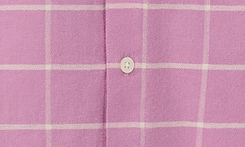 Shop Lauren Ralph Lauren Plaid Cotton Blend Herringbone Sleep Shirt In Pink Plaid