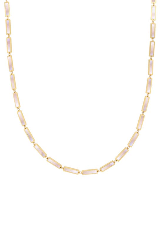 House Of Frosted Bar Chain Necklace In Gold