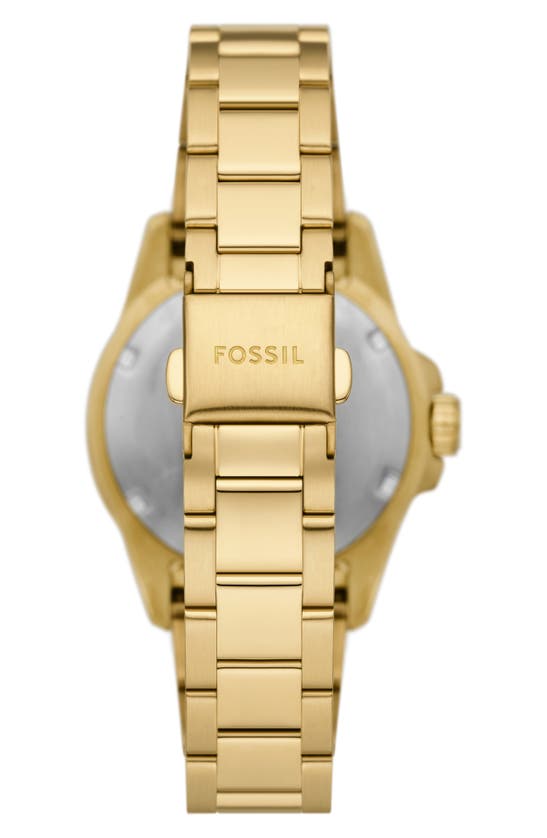 Shop Fossil Blue Dive Bracelet Watch, 36mm In Gold