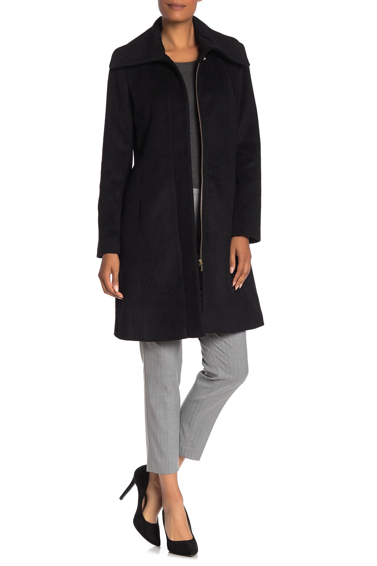 cole haan shawl collar wrap coat