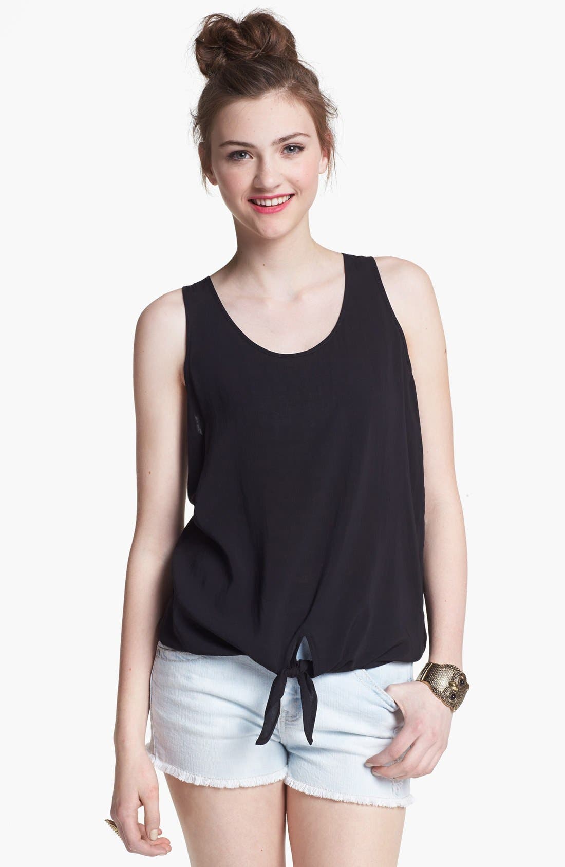BP. Tie Front Tank Top (Juniors) Nordstrom